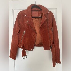 Blank NYC Rust Suede Moto Jacket